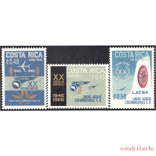 Costa Rica A- 464/66 1967 Líneas Aéreas Costarricenses MNH
