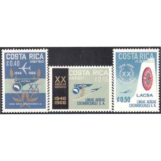 Costa Rica A- 464/66 1967 Líneas Aéreas Costarricenses MNH Costa Rica A- 464/66 1967 Líneas Aéreas Costarricenses MNH