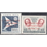 Costa Rica A- 335/36 1962 Satélite de Comunicaciones Cleto González Ricardo Jiménez MNH  