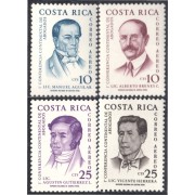 Costa Rica A- 313/16 1961 Manuel Aguilar Alberto Brenes Agustín Gutierrez Vicente Herrera MNH