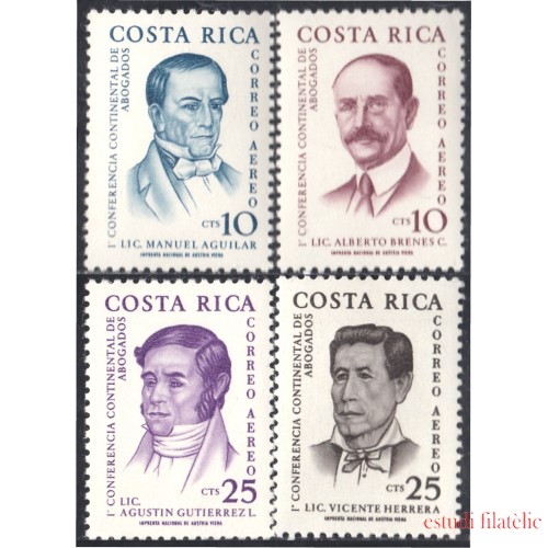 Costa Rica A- 313/16 1961 Manuel Aguilar Alberto Brenes Agustín Gutierrez Vicente Herrera MNH