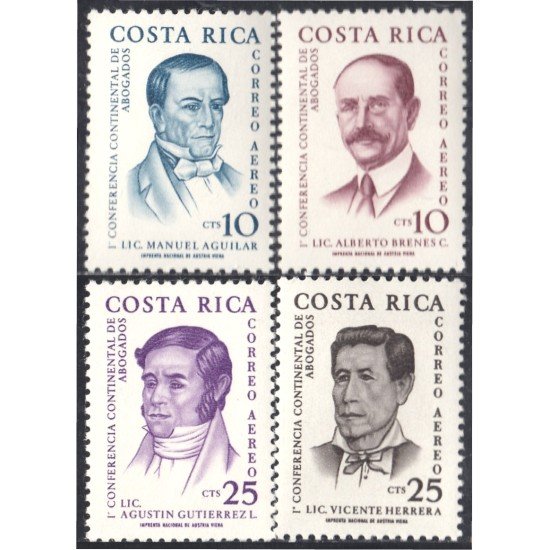 Costa Rica A- 313/16 1961 Manuel Aguilar Alberto Brenes Agustín Gutierrez Vicente Herrera MNH Costa Rica A- 313/16 1961 Manuel Aguilar Alberto Brenes Agustín Gutierrez Vicente Herrera MNH
