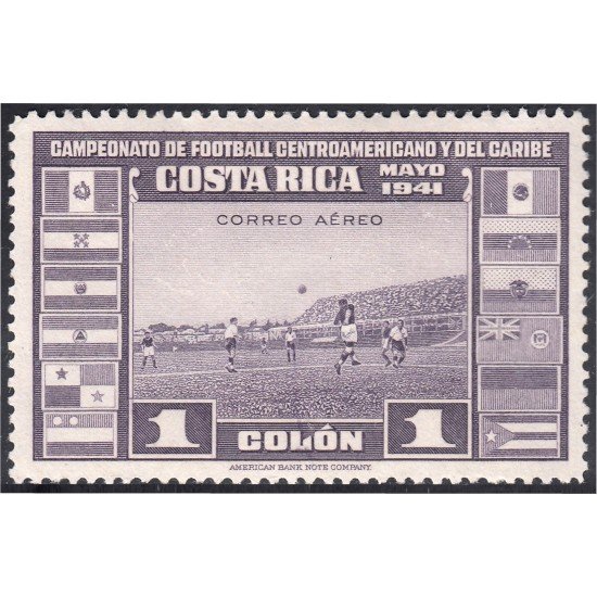Costa Rica A- 60 1941 Campeonato de fútbol Centroamericano y del Caribe Sin goma Costa Rica A- 60 1941 Campeonato de fútbol Centroamericano y del Caribe Sin goma