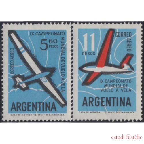 Argentina A- 89/90 1963 9° Campeonato de de planeadores MNH