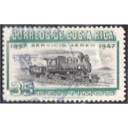 Costa Rica A- 165 1947 50 Años del ferrocarril eléctrico al Pacífico Tren Train  usados