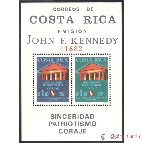 Costa Rica HB 8 1965 Homenaje al presidente John F. Kennedy MNH