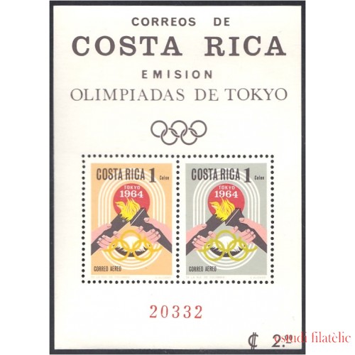 Costa Rica HB 7 1965 Juegos Olímpicos de Tokyo Japón MNH