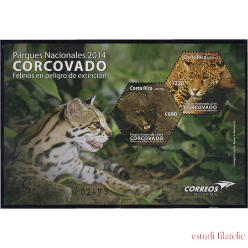 Costa Rica HB 34 2014 Parque nacional Corcovado puma MNH