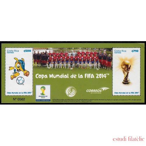 Costa Rica HB 33 2014 Copa del mundo de fútbol en Brasil 2014 MNH