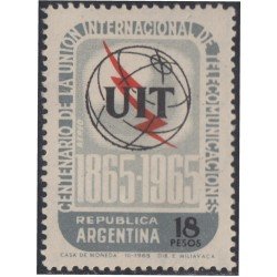 Argentina A- 105 1965 100° de la Unión Internacional de Telecomunicaciones MNH Argentina A- 105 1965 100° de la Unión Internacional de Telecomunicaciones MNH