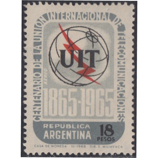 Argentina A- 105 1965 100° de la Unión Internacional de Telecomunicaciones MNH