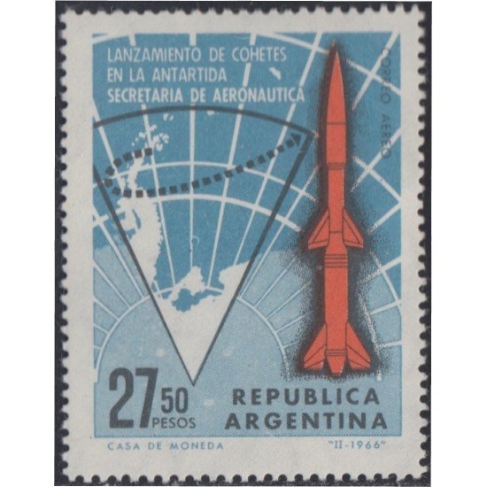 Argentina A- 112 1966 Lanzamiento de Cohetes en la Antártida MNH