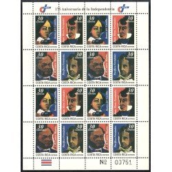 Costa Rica 607/10 1996 Minipliego Juana del Castillo Juan Mora MNH Costa Rica 607/10 1996 Minipliego Juana del Castillo Juan Mora MNH