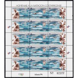 Costa Rica 611/13 Minipliego 1996 Juegos Olímpicos Natación MNH Costa Rica 611/13 Minipliego 1996 Juegos Olímpicos Natación MNH
