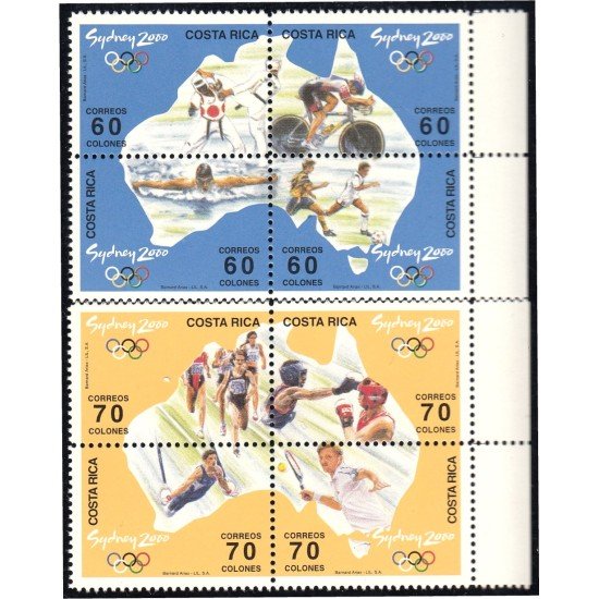 Costa Rica  670/77 2000 Juegos olímpicos  de Sidney Australia MNH