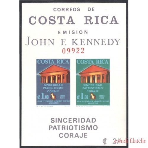 Costa Rica HB 8 1965 Homenaje al presidente John F. Kennedy MH Sin dentar