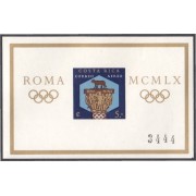 Costa Rica HB 4 1960 Juegos olímpicos de Roma MH Sin dentar
