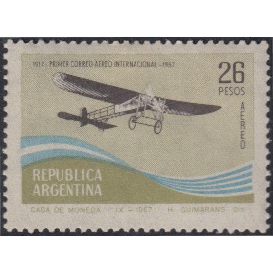 Argentina A- 117 1967 50 Años del Primer vuelo postal Buenos Aires-Montevideo MNH
