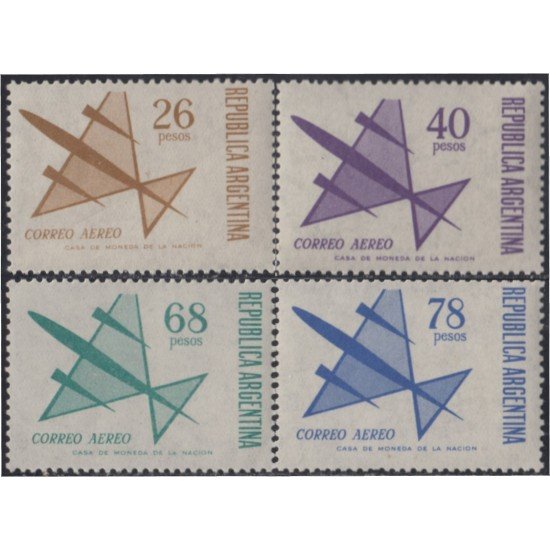 Argentina A- 118/121 1968 Serie Corriente. Tipo de 1963-64 MNH