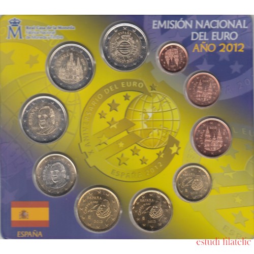 España Spain 2012 Cartera Oficial Euros € + 2€ Burgos + 2 € Av. Euro