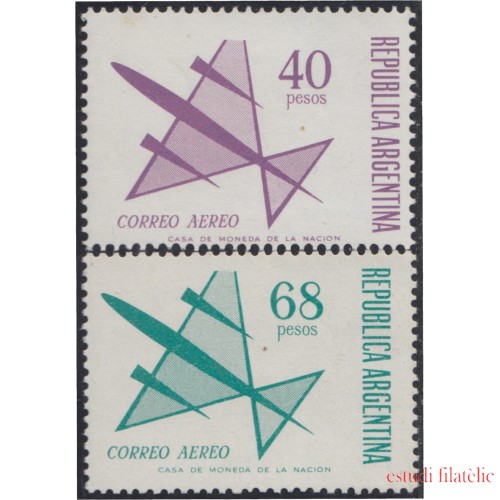 Argentina A- 126/126A 1968 Serie Corriente Tipo de 1968. Filigrana G MNH