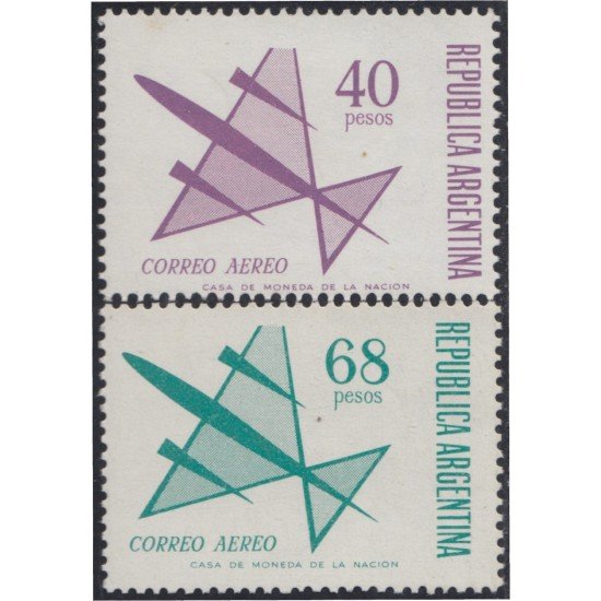 Argentina A- 126/126A 1968 Serie Corriente Tipo de 1968. Filigrana G MNH