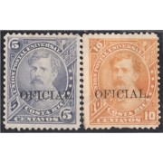 Costa Rica Timbres de Servicio 8/9 1889 Bernardo Soto Sin goma
