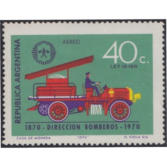 Argentina A- 131 1970 100° del Cuerpo de Bomberos MNH Argentina A- 131 1970 100° del Cuerpo de Bomberos MNH