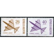 Argentina A- 138/139 1971 Serie Corriente. Dibujo Avión. Sin filigrana MNH