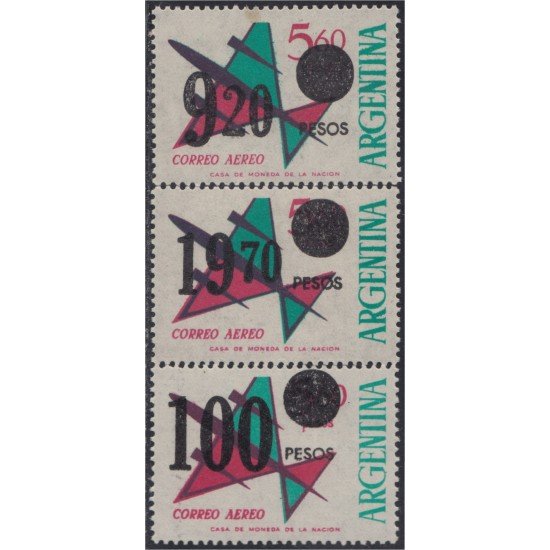 Argentina A- 149/151 1975 Serie Corriente: Sellos Aéreos de 1963-65 MNH
