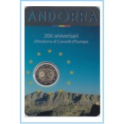 Andorra  2014 Cartera Oficial  Moneda de 2€ conmemorativos  Consell de Europa 