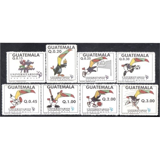 Guatemala 457/64 1990 Universitarios Centroamericanos del Caribe MNH Guatemala 457/64 1990 Universitarios Centroamericanos del Caribe MNH
