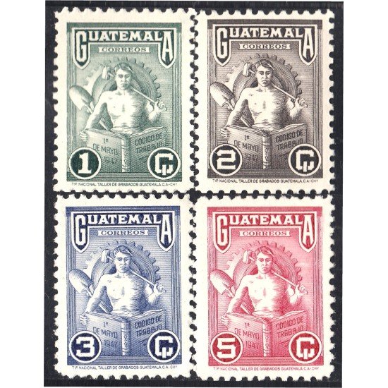 Guatemala 332/35 1948 1º de Mayo Código de trabajo MNH Guatemala 332/35 1948 1º de Mayo Código de trabajo MNH