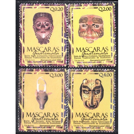 Guatemala 493/96 2003 Danzas tradicionales Máscaras MNH