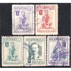 Guatemala 367/71 1955 Bodas de Oro del Fútbol usados Guatemala 367/71 1955 Bodas de Oro del Fútbol usados