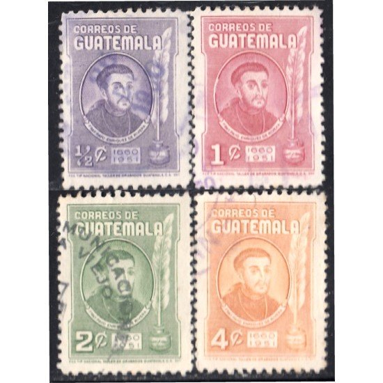 Guatemala 355/58 1952 Fray Enrique de Rivera usados Guatemala 355/58 1952 Fray Enrique de Rivera usados