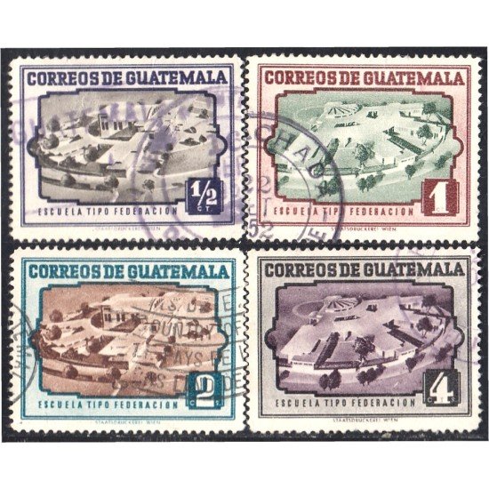 Guatemala 351/54 1951 Escuela tipo Federación usados Guatemala 351/54 1951 Escuela tipo Federación usados