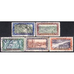 Guatemala 343/47 1950 Serie antigua Café Bnano Azúcar usados Guatemala 343/47 1950 Serie antigua Café Bnano Azúcar usados