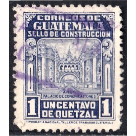 Guatemala 337 1949 Arco Palacio de Comunicaciones usados Guatemala 337 1949 Arco Palacio de Comunicaciones usados