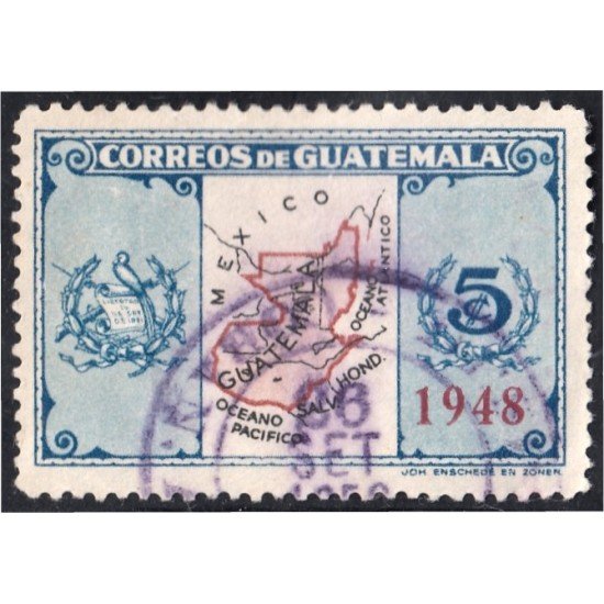 Guatemala 336 1948 Mapa Guatemala usados Guatemala 336 1948 Mapa Guatemala usados