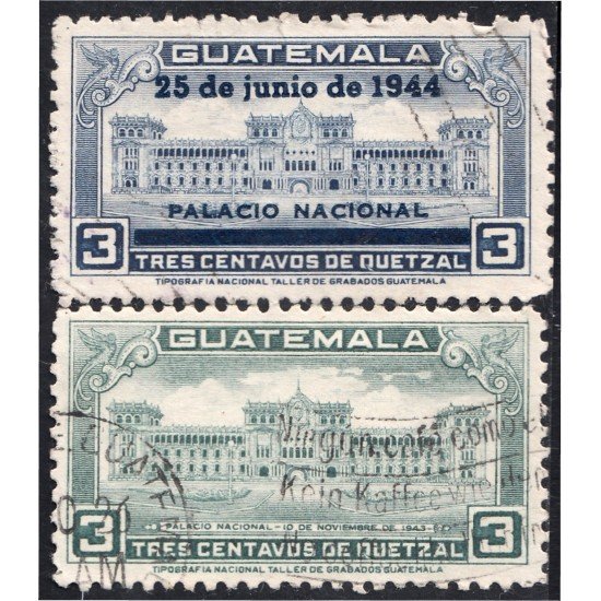 Guatemala 321/22 1944 Palacio Nacional usados Guatemala 321/22 1944 Palacio Nacional usados
