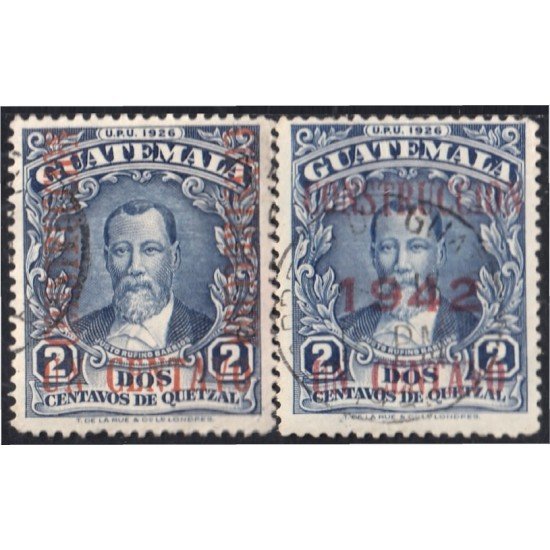 Guatemala 308/09 1941/42 Justo Rufino Barrios usados Guatemala 308/09 1941/42 Justo Rufino Barrios usados