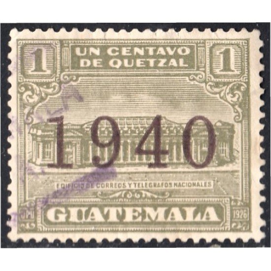 Guatemala 304Aa 1940 Edificio de Correos y Telégrafos usados Guatemala 304Aa 1940 Edificio de Correos y Telégrafos usados