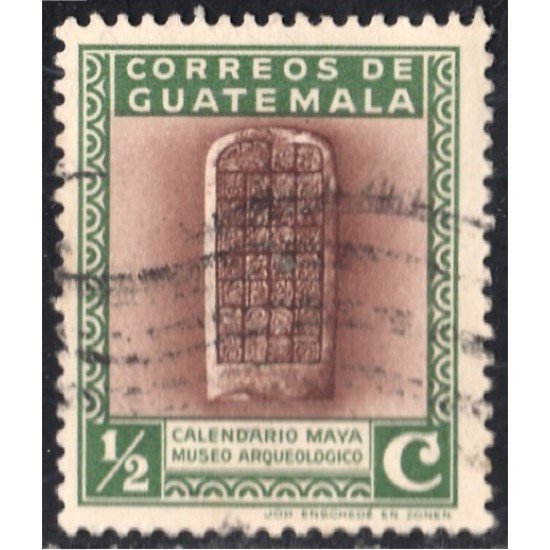 Guatemala 299 1939 Calendario Maya Museo Arqueológico usados