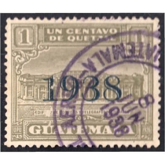 Guatemala 298B 1938 Edificio de Correos y Telégrafos usados