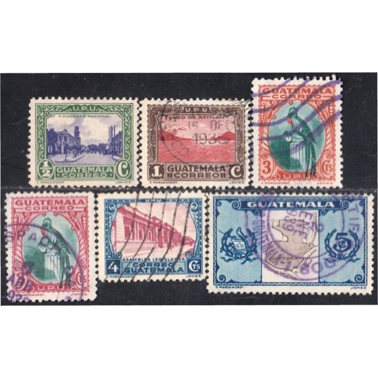 Guatemala 273/78 1935/36 Serie antigua Asamblea Legislativa Lago de Atlitan usados Guatemala 273/78 1935/36 Serie antigua Asamblea Legislativa Lago de Atlitan usados