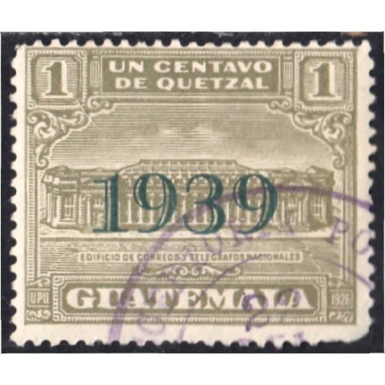 Guatemala 298D 1939 Edificio de Correos y Telégrafos usados Guatemala 298D 1939 Edificio de Correos y Telégrafos usados