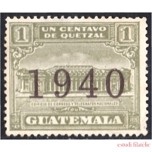 Guatemala 304Aa 1940 Edificio de Correos y Telégrafos 150 Años de la Constitución de EE.UU sin goma