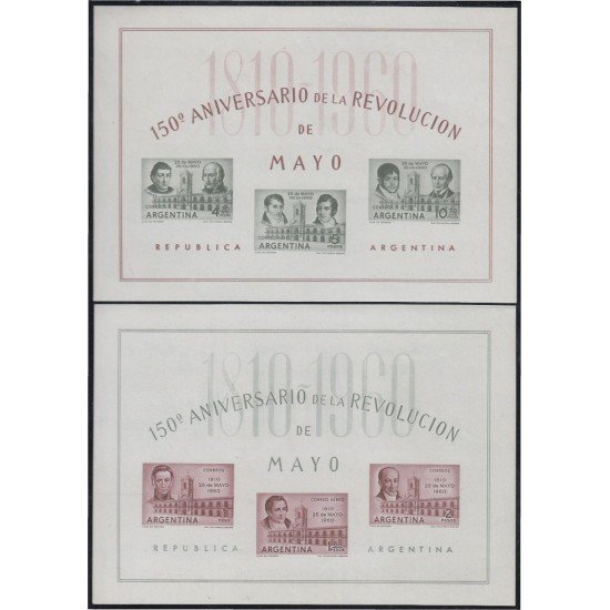 Argentina HB 12/13 1960 150 Años de la Revolución de 1810 MNH