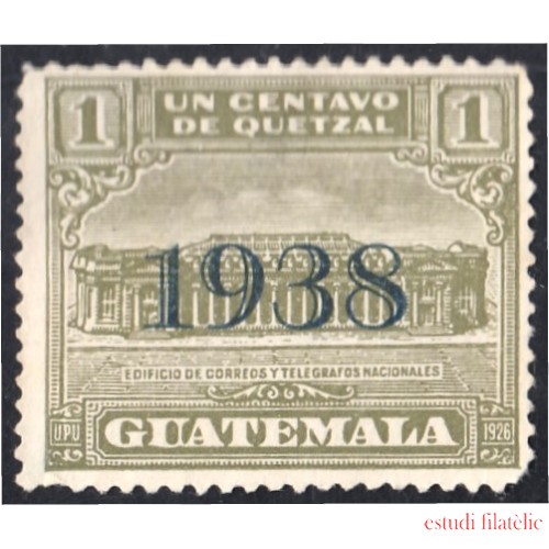 Guatemala 298B 1938 Edificio de Correos y Telégrafos 150 Años de la Constitución de EE.UU sin goma